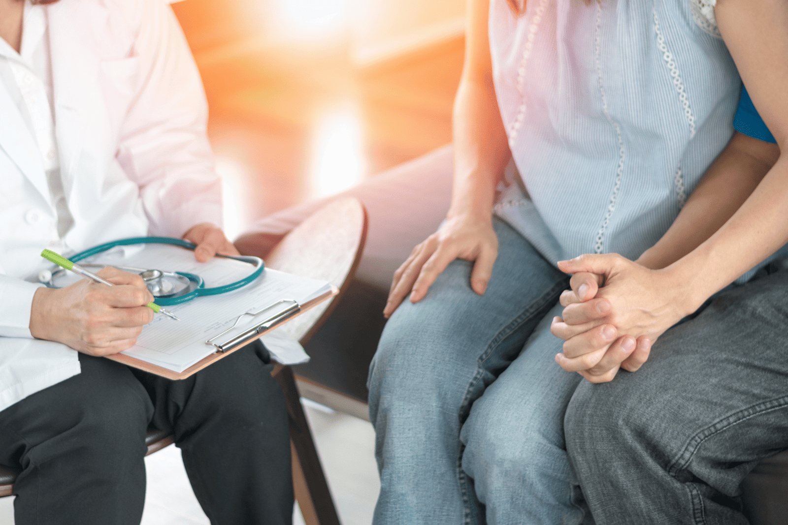 A couple seeking advice from a fertility specialist
